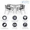 Flash Furniture 31.5" Square Glass Metal Table w/ 4 Metal Chairs TLH-0732SQ-017CBK4-GG - alternate 7